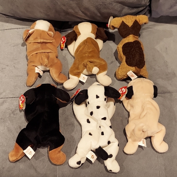 NWT TY TOYS BEANIE BABY 6 DOG BUNDLE ORIGINAL 1996 RETIRED VINTAGE COLLECTIBLES - Picture 9 of 11